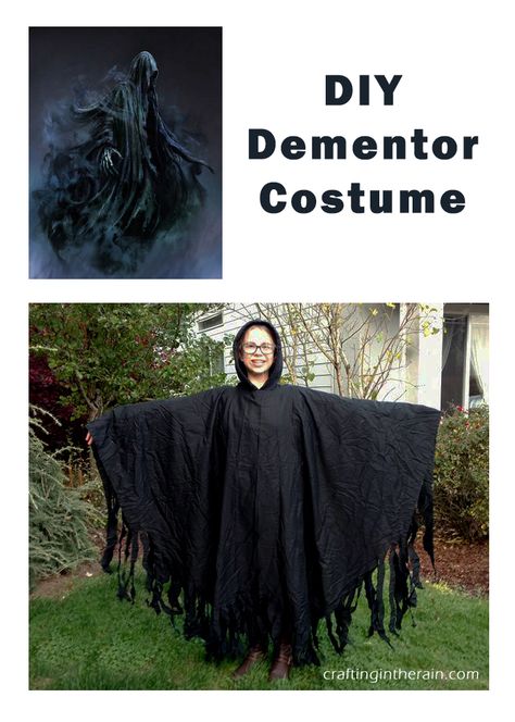 How to make a dementor costume. It's super easy! Harry Potter Character Costumes, Kids Costumes For Girls, Umbridge Costume, Dementor Costume, Voldemort Costume, Dobby Costume, Harry Potter Dementors, Harry Potter Kostüm, Family Costumes Diy