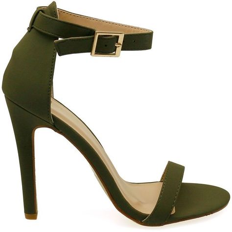 Charlie-1 Olive Open Toe Ankle Strap Single Sole Heels ($30) ❤ liked on Polyvore featuring shoes, pumps, heels, army green shoes, vegan footwear, ankle tie shoes, olive shoes and open toe pumps Olive Green Shoes, Olive Shoes, Green Pumps, Single Sole Heels, Wrap Shoes, Strappy Pumps, Green Heels, Strappy Shoes, Ankle Strap Shoes