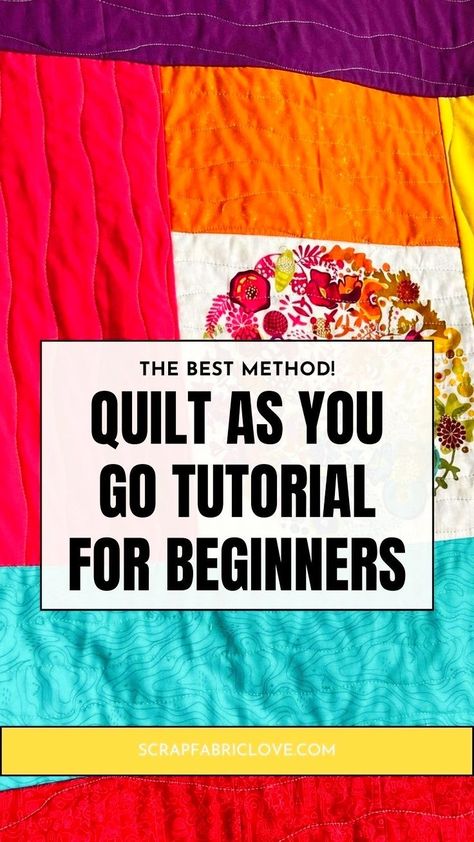 Looking for an easy quilt-as-you-go joining method? This quilt as you go technique for joining rows or blocks is so easy and there's no sashing or hand sewing required! You can do this on a domestic machine, and it's a great QAYG technique to learn. Use this quilt as you go joining method to join jumbo log cabin quilts or large row or column based quilts. For this easy rainbow baby quilt pattern (no measuring required!) and to learn how to quilt as you go, head to scrapfabriclove.com now! Beginner Quilt Tutorial, Beginning Quilting, How To Quilt, Baby Quilt Pattern, Start Quilting, Straight Line Quilting, Easy Quilt, Placemats Patterns, Log Cabin Quilts