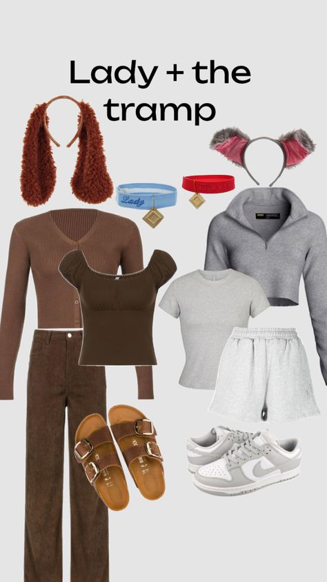 Lady and the tramp Halloween costume for duos Lady And The Tramp Costume, Halloween Themed Party Food, Halloween Parejas, Duo Costumes, Couples Halloween Outfits, Cute Couple Halloween Costumes, Disney Bound Outfits, Halloween Costumes Friends, Last Minute Halloween Costumes