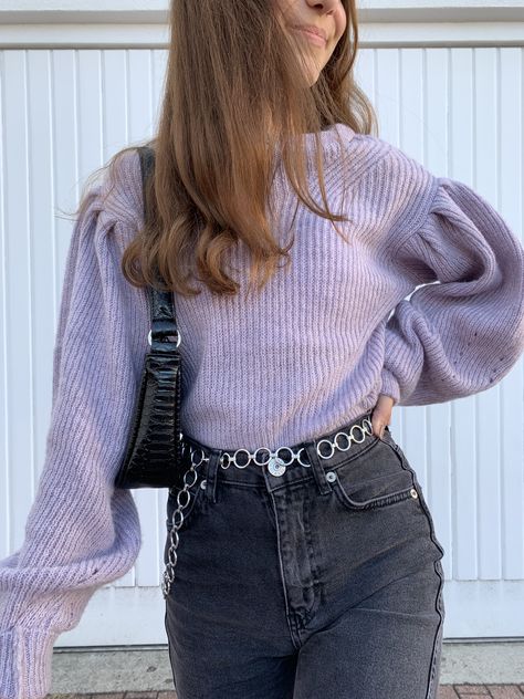 Lavender Pullover Outfit, Light Purple Turtleneck Outfit, Outfits Uni, Book Outfits, Pullovers Outfit, Turtleneck Outfit, Purple Outfits, Purple Sweater, Winter Outfit