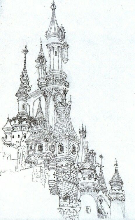 Beast Castle, Disneyland Paris Castle, Castle Drawing, Fantasy Castle, A Castle, Coloring Pictures, A Drawing, Colouring Pages, Fantasy World