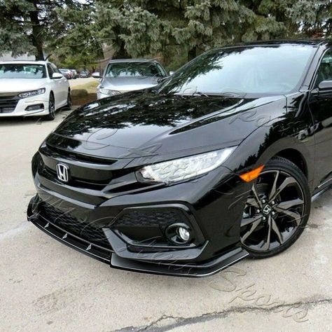 Black Honda Civic, Honda Civic Si Coupe, Honda Civic Car, Black Honda, Car For Teens, Honda Civic Sport, Civic Car, Honda Civic Hatchback, Civic Hatchback