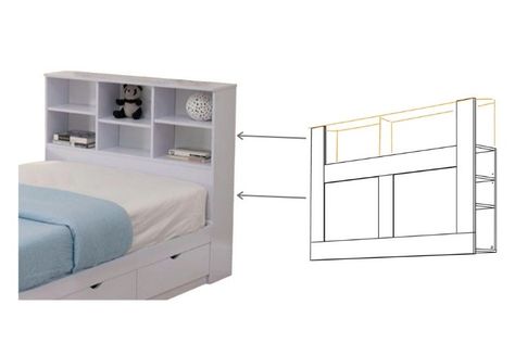 Group brainstorm: A taller BRIMNES headboard? - IKEA Hackers Brimnes Headboard, Headboard Hack, Ikea Office Furniture, Brimnes Bed, Ikea Brimnes, Bedroom Ikea, Headboard With Shelves, Tall Headboard, Vintage Industrial Furniture