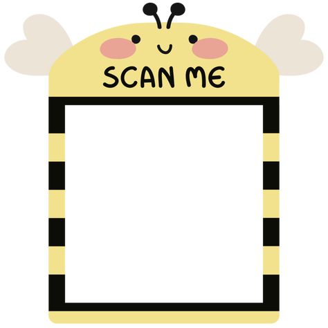 Scan me QR code template. QR code frame illustration for mobile apps, payment apps and more. Cute Bee Scan Qr Code Design, Scan Me Qr Codes Design, Qr Code Template, Qr Code Design, Scan Me, Frame Illustration, Sticker Logo, Tag Ideas, Logo Banners