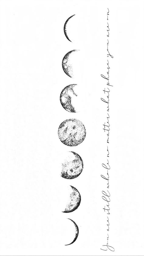 8 Moon Phases Tattoo, The Moon Phases Tattoo, Different Phases Of The Moon Tattoo, Minimalist Tattoo Moon Phases, Moon Tattoo Designs For Women Back, Tattoo Moon Phases Back, Moon Transition Tattoo, Dainty Moon Phases Tattoo, Moon Phases Back Tattoo Women