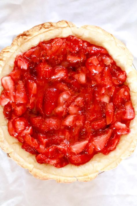 Strawberry Pie No Jello Recipe, Strawberry Pie Recipe Easy No Jello, Strawberry Pie No Jello, Strawberry Pie Without Jello, Strawberry Pie Filling Recipe, Easy Strawberry Pie, Strawberry Things, Strawberry Pie Recipe, Fresh Strawberry Recipes