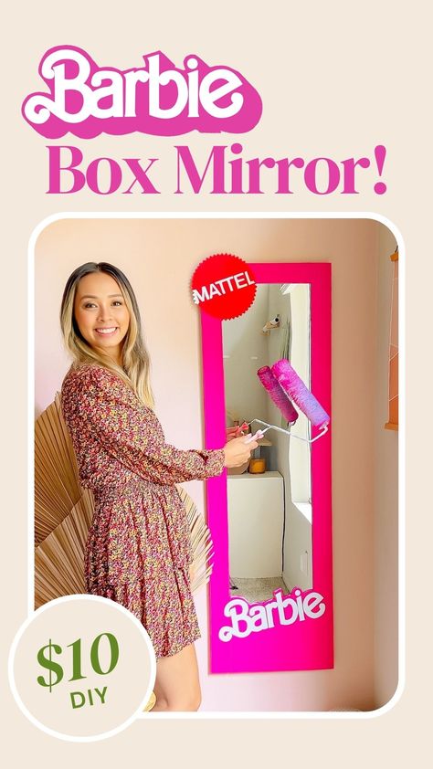 DIY your very own Barbie-inspired mirror box! Come join me and see how I made this awesome project with just a couple of pieces of scrap wood and an upcycled mirror. Ready to try it? #DIY #Barbie #MirrorBox #Upcycling Diy Barbie Picture Frames, Diy Barbie Decor, Diy Barbie Party, Barbie Parties, Barbie Mirror, Upcycled Mirror, Market Crafts, Upcycle Mirror, Barbie Bday