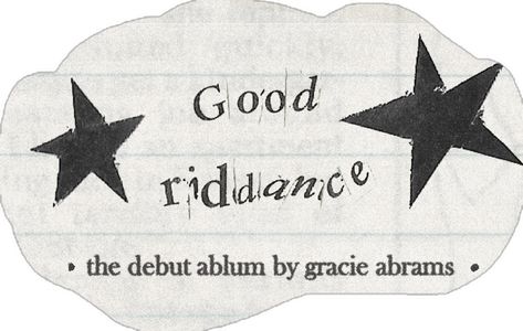 Good Riddance Gracie Abrams, Good Riddance, Gracie Abrams, Journal Stickers, Bedroom