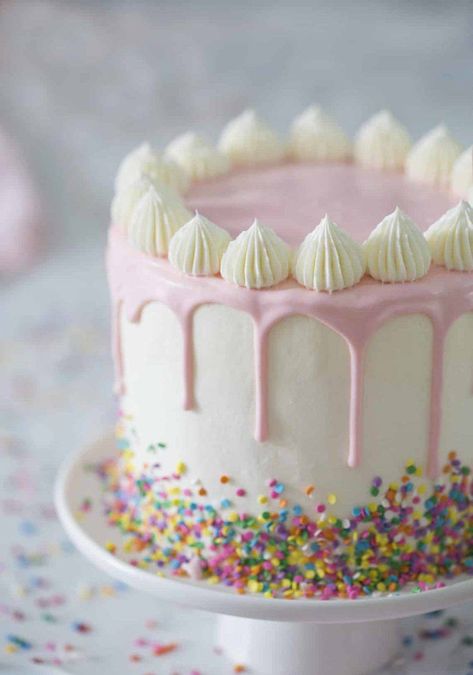 Funfetti Cake - Preppy Kitchen Cake Preppy, Sprinkles Birthday Cake, Italian Buttercream, Savory Dessert, White Cake Recipe, Preppy Kitchen, Sprinkle Cake, Funfetti Cake, Birthday Cake Recipe