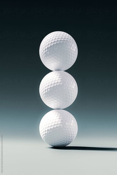 Three Golf Balls stacked on top of each other—balance concept. Balance Photography, Balance Concept, Golden Photography, Golf Photography, Golf Brands, Collage Artwork, Sports Balls, Golf Balls, Photo Styling