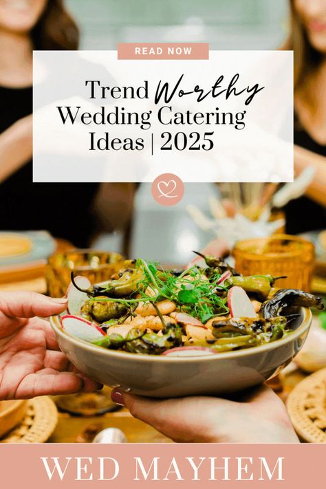 Trending wedding catering ideas like roaming carts, regional cuisine, unique dessert displays, and grab'n go food. Wedding Catering Ideas, Catering Food Displays, Catering Display, Catering Ideas, Catering Food, Food Displays, Family Heritage, Eat And Drink, Spoiler Alert