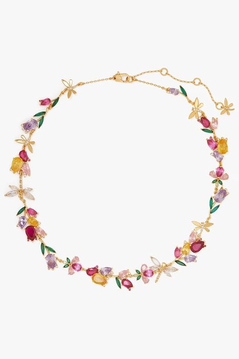 Kate Spade Greenhouse Floral Statement Necklace Spade Necklace, Floral Statement Necklace, Kate Spade Necklace, Whimsical Jewelry, Closet Accessories, Chic Earrings, Floral Necklace, Designer Accessories, Kate Spade Jewelry