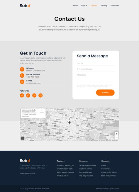 Subx - SaaS & Tech Business Elementor Template Kit Contact Section Web Design, About Us Page Ui Design, Website Section Design, About Us Website Design, Web Form Design, Homepage Website Design, Business Website Layout, Contact Us Page Design, Tech Websites