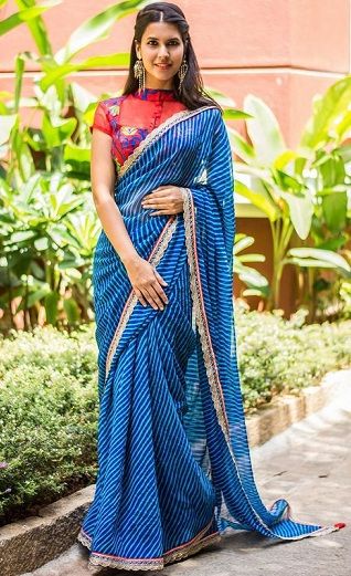 11 Colourful Leheriya Sarees With Images Readymade Blouse Online Shopping, Leheriya Saree, Readymade Blouses Online, Sleeveless Blouse Designs, House Of Blouse, Buy Blouse, Floral Print Sarees, Sari Blouse Designs, Saree Blouse Designs Latest