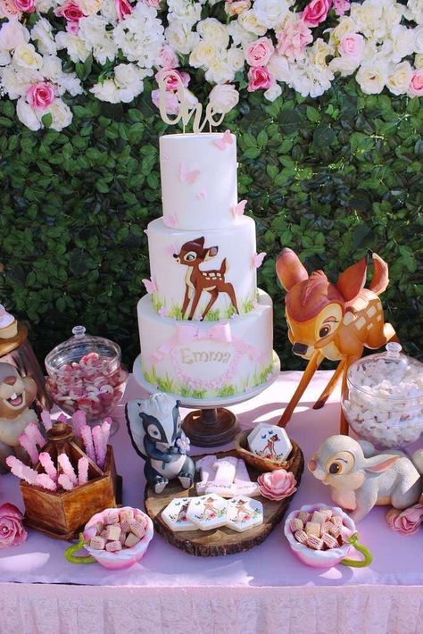 Bambi 1st Birthday, Bambi Birthday, Deer Birthday Party, Deer Birthday, 1st Birthday Girl Decorations, 1st Birthday Party For Girls, Woodland Birthday Party, Baby Shower Girl