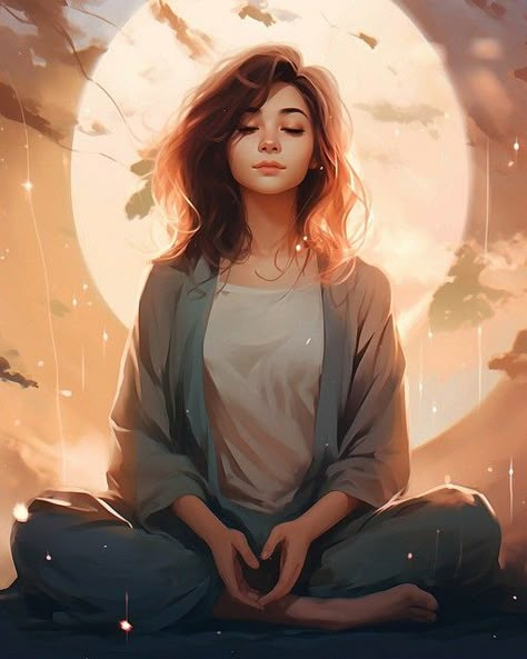 Click on the image to download it in high quality!! Niamh Character, Spiritual Dp, Meditation Woman, Girl Meditating, Meditation Illustration, Meditating Woman, Meditation Images, Meditation Motivation, Woman Fitness