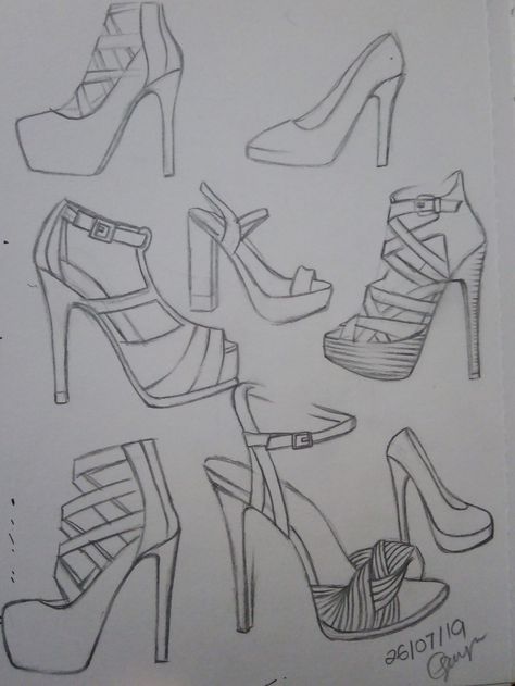 Drawing of heels 👠 #drawing #sketch#easy #heels #shading Sketch Shoes Drawings, High Heel Design Sketch, Heels Sketch Design, Heels Illustration Sketches, Easy Drawings Sketches Dress, Hand Bags Drawing, Bags Designer Drawing, How To Draw A Heel, Heels Design Drawing