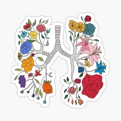 Flower Lungs, Pharmacy Art, Medical Stickers, Digital Embroidery Patterns, Stickers Cool, Diy Gifts For Him, Book Markers, Sticker Art, Fabric Painting