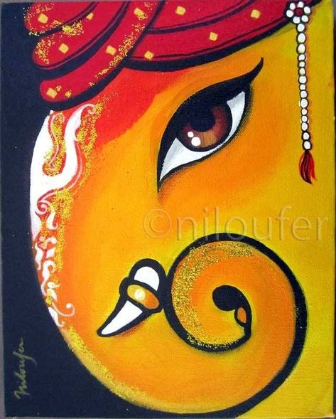 Ganapati Painting, Canvas Drawing Ideas, Ganesh Art Paintings, Canvas Drawing, Ganesh Art, Lord Ganesha Paintings, Simple Canvas Paintings, Ganesha Painting, Ganesha Art