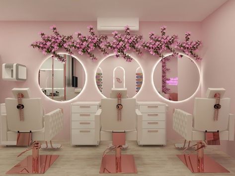 Beauty Saloon Decor Interior Design, Beauty Salon Design Ideas, Beauty Room Decor Salon, Makeup Salon Ideas, Makeup Studio Decor Interior Design, Beauty Salon Ideas, Salon Decorating Ideas, Beauty Salon Interior Design Ideas, Modern Reception Desk Design