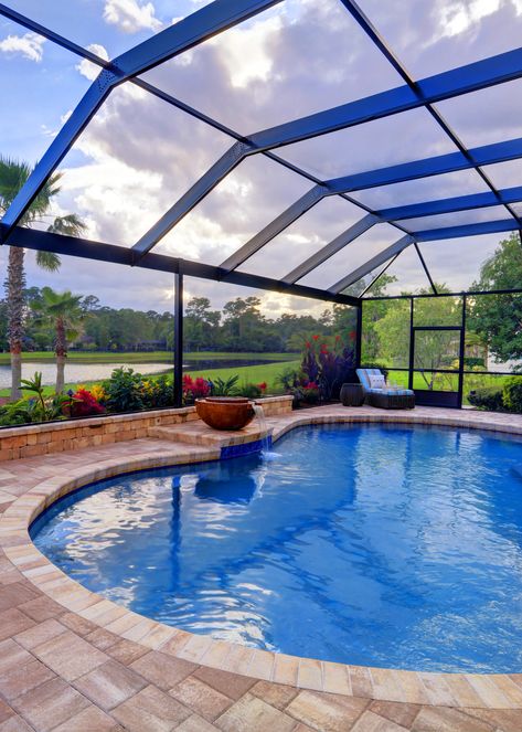 Screened Pool Patio Ideas Decor, Pool Enclosures Screened, Enclosed Pool Patio Ideas, Screen Pool Patio Ideas, Screened Pool Patio Ideas, Pool Addition, Pool Patio Ideas, Screened In Pool, Florida Pools