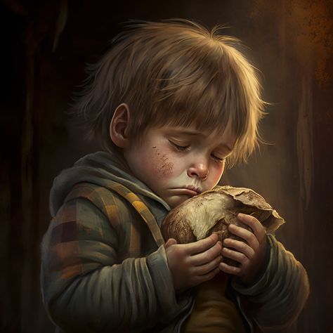 Ai creation, poor child holding a peice of bread , #Generativeart Poor Child, Poor Children, Columbia, Digital Art, Parenting, Bread, Quick Saves, Art