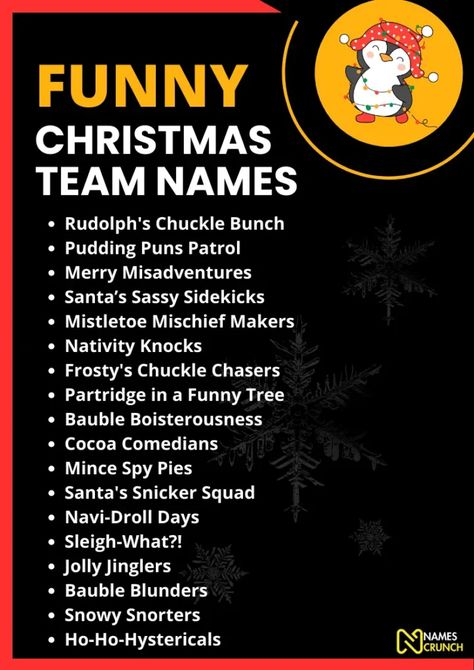 120+ Funny Christmas Team Name Ideas - Names Crunch Christmas Group Chat Names, Group Chat Names, Wise One, Christmas Names, Funny Names, Christmas Gathering, Name Ideas, Belly Laughs, Holiday Humor