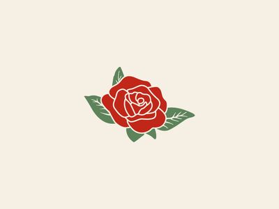 Rose - Illustration Inspiration - Red, Green - Flower Grpahic Design, Tattoos Creative, Ear Tattoo Ideas, Ear Tattoos, Icon Design Inspiration, Rose Illustration, Rose Brand, Study Stationery, Flower Icons