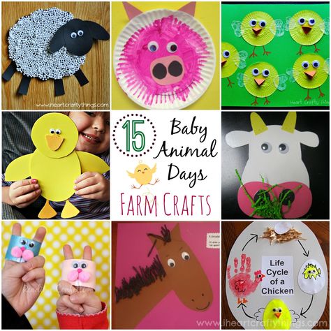 15 Baby Animal Days Farm Crafts  via I Heart Crafty Things. Adorable crafts to make after attending a Baby Animal Days or field trip to the Farm. Safari Crafts, Farm Animals Preschool, Preschool Farm, Farm Animal Crafts, Farm Unit, Sheep Crafts, Farm Activities, Farm Crafts, Spring Crafts For Kids