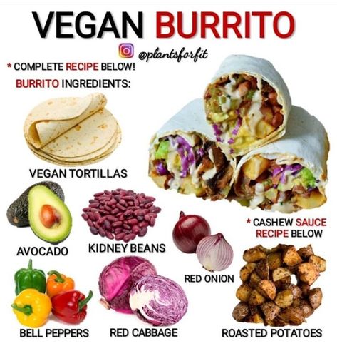 Burrito Vegan, Burrito Ingredients, Vegan Burritos, Vegan Bean, Vegan Burrito, Frill Top, Vegan Nutrition, Vegan Meal Plans, Kidney Beans