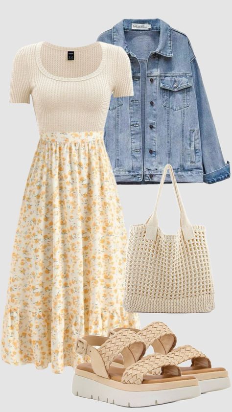 #casual #churchoutfit #teacheroutfit #outfit #schoolfit #skirt #beach #modestfashion #yellow #outfitideas #christiangirl #easter #spring #summer Church Fits, Modesty Outfits, Cute Modest Outfits, Casual Day Outfits, Church Outfits, Teacher Outfits, Modest Fashion Outfits, Cute Everyday Outfits, Really Cute Outfits