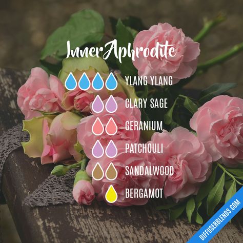 Inner Aphrodite — Essential Oil Diffuser Blend Essential Oil Perfume Blends, Essential Oil Perfumes Recipes, Essential Oil Combinations, Essential Oil Diffuser Blends Recipes, Perfume Recipes, Essential Oils Guide, Essential Oils Herbs, Essential Oil Diffuser Recipes, Oil Diffuser Recipes