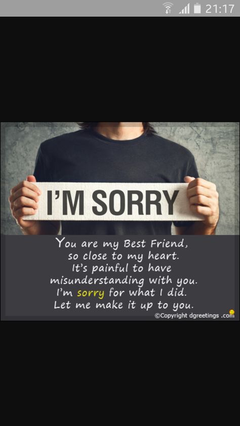 say sorry to ur best friends like this Sorry Quotes For Friend, To Best Friend, Sorry Card, Apologizing Quotes, Sorry Quotes, Say Sorry, Best Friend Quotes For Guys, Best Friendship Quotes, Happiness Project