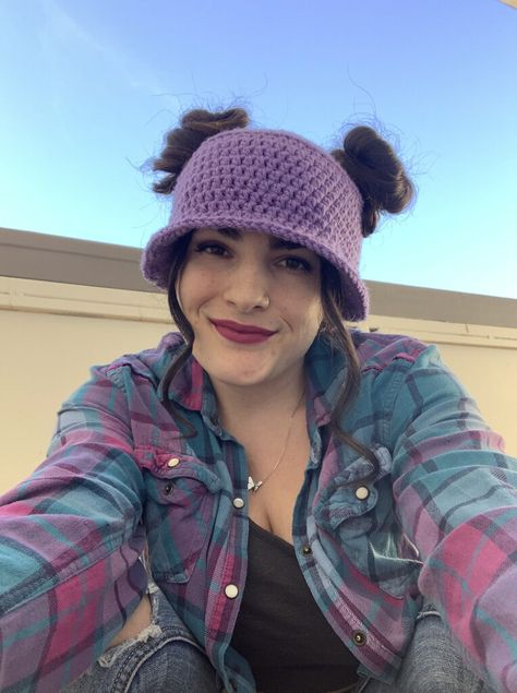 Love Your Space Buns and Pig Tails? This ‘Bucket Of Buns’ Hat Is For You! | KnitHacker Crochet Pigtail Hat Pattern Free, Space Bun, Crochet Bun Hat, Piggy Tails, Pig Tails, Space Buns, Crochet Pig, Bun Hat, Hat Patterns Free