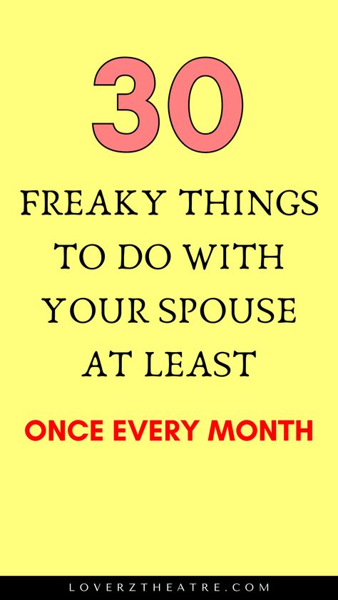 Are you looking for bucket list of couples that are insanely fun? Need inspiration on what to do with your spouse to boost intimacy in your marriage? In this post, you will learn daily habits of happy couples who are deeply in love, cute things to do for your husband, and romantic things to do with your husband everyday. See these marriage advice on 30 freaky things to do with your spouse at least once every month Small Things To Do For Your Husband, Fun Recipes To Make As A Couple, Things To Do With Your Husband At Home, Romantic Things To Do With Your Boyfriend, Bedroom Bucket List Couples, Spontaneous Things To Do With Husband, Things To Do With Your Lover, Special Things To Do For Husband, Spicy Bucket List