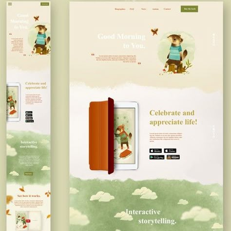 Create the website for a popular children's book | Web page design contest | 99designs Book Website Design Inspiration, Kindergarten Website Design, Childcare Website Design, Kids Website Design Inspiration, Daycare Website Design, Theme Park Website Design, Nature Website, Wireframe Website, Reading Website