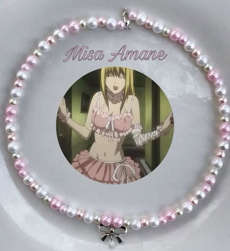 beaded pearl bow necklace inspired by misa amane Pearl Bow Necklace, Misa Amane, Pearl Bow, Bow Necklace, My Jewelry, My Jewellery