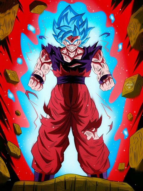 Blue Kaioken Goku, Bardock Super Saiyan, Anime Ichigo, Goku Super Saiyan Blue, Goku Art, Bleach Anime Ichigo, Goku Wallpaper, Ball Drawing, Dragonball Super