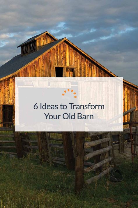 Make use of the old barn on your land by clearing it out and safely repurposing, restoring or demolishing it. Barn Restoration Ideas, Barn Renovation Ideas, Barn To House Conversion, Old Barns Rustic, Barn Decorating Ideas, Farm Makeover, Old Barn Restoration, Renovated Barns, Barn Makeover