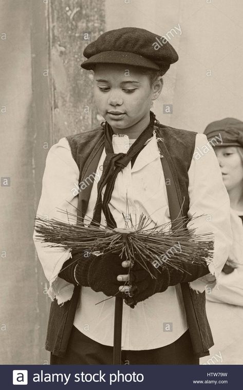 Victorian child chimneysweep, chimney sweep, singing at Victorian Festival of Christmas at Portsmouth, Hampshire, England UK in November Stock Photo Victorian Child, Hampshire England, Chimney Sweep, England Uk, Portsmouth, In November, Us Images, Delaware, Hampshire