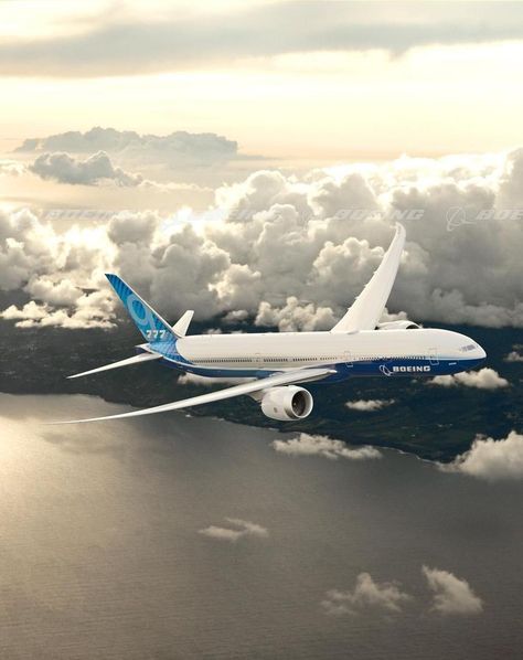 Boeing 777-9 Flies Over Coastline Airline Wallpaper, 777 Wallpaper Iphone, 777 Wallpaper, Flying Aesthetic, Plane Pics, Boeing 777x, Plane Wallpaper, Air India Express, Ah 64 Apache