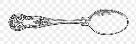 Drawing of a silver spoon | free image by rawpixel.com Spoon Illustration, Spoon Drawing, Caviar Spoon, Vintage Spoons, Silver Spoon, Silver Spoons, Mail Art, Free Image, Free Images