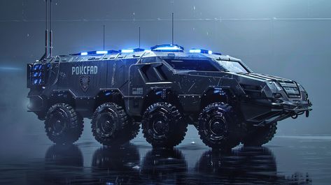 Futuristic Police APC Futuristic Police Vehicles, Futuristic Police Car, Sci Fi Police, Futuristic Police, Future Military, Futuristic Vehicles, Inspirational Digital Art, Futuristic Cars Design, Police Patrol