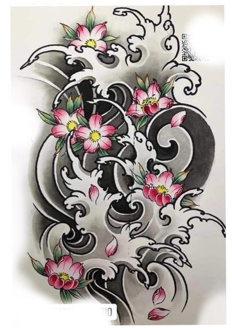 Irezumi Tattoos Design, Irezumi Tattoo Design Japanese Style, Japanese Flower Tattoo Design, Frangipani Tattoo, Traditional Japanese Tattoo Sleeve, Wave Japanese, Koi Tattoo Sleeve, Cute Animal Tattoos, Tattoo Designer