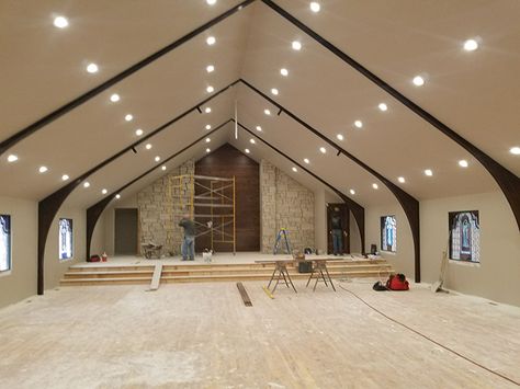 Church Ceiling Design, Small Church Design, Church Renovation Ideas, Church Interior Design Sanctuary, Chapel Renovation, Church Sanctuary Design, Modern Church Interior, Church Design Sanctuary, Church Ceiling