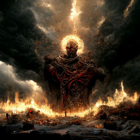 God of war staring down at the battleground Dnd Creatures, Stunning Scenery, Art Characters, God Art, Weird Art, Fun At Work, Bruce Lee, Fantasy Art, Concept Art