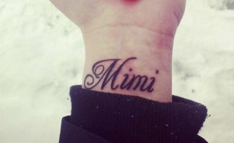 Mimi Tattoo Ideas, Ink Inspiration, Name Tattoo, Name Tattoos, Tattoo Ideas, Tattoos, Pins, Quick Saves