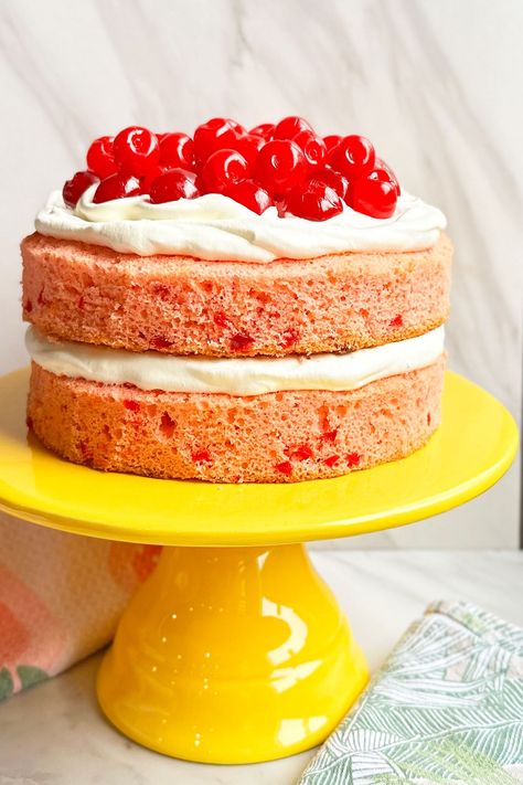 Easy Cherry Chip Cake, Cherry Lemon Cake, Cherry Flavored Cake, Homemade Cherry Chip Cake, Cherry Vanilla Cake, Cherry Lemon Sundrop Cake Recipe, Cherry Chip Cake Mix Recipes, Sundrop Cake Recipe, Easy Cherry Cake Recipe