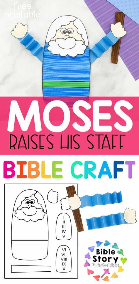 Sea Crafts Preschool, The Red Sea Craft, Red Sea Craft, Moses Parts The Red Sea, Moses Crafts, Moses Craft, Toddler Bible Lessons, Kids Church Activities, Toddler Bible